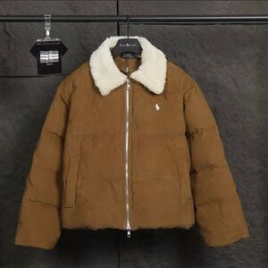 Ralph Lauren Brown Puffer Jacket with Cream Collar